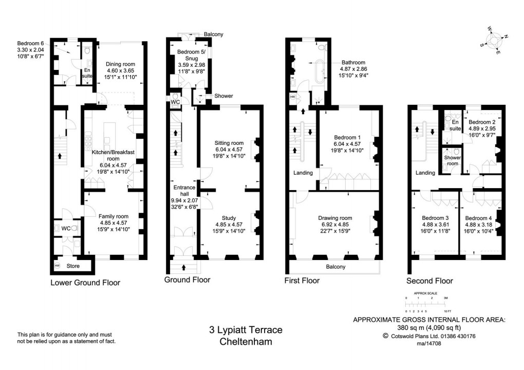Floorplan for Lypiatt Terrace, Montpellier GL50 2SX